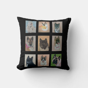 Almofada coleção de pinturas de cãozinho akita