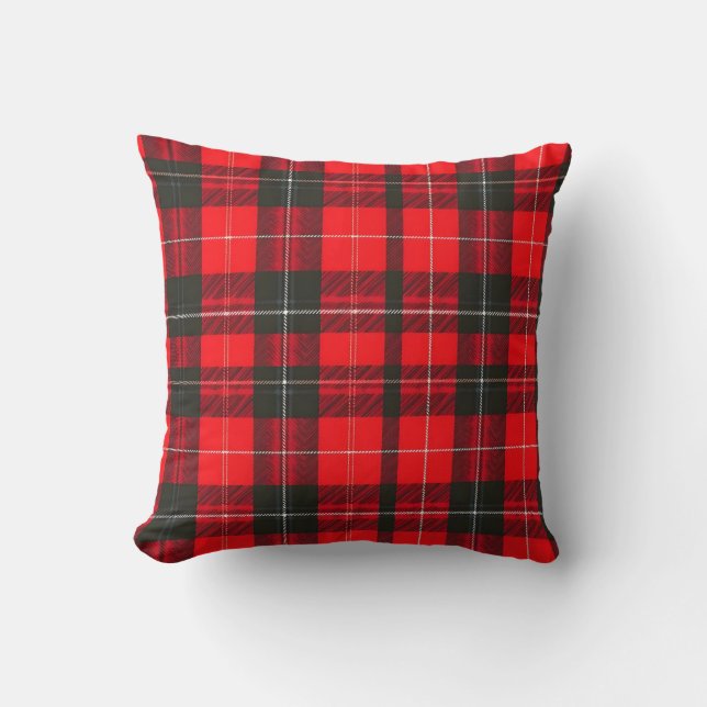Almofada Coleção de Tartan Tradicional Vermelho xadrez (Frente)