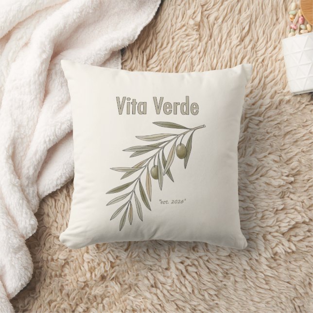 Almofada Coleção Vita Verde Bege (Cobertor)
