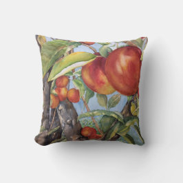 Almofada Colheita de Frutas da Árvore de Pêssego de Aquarel