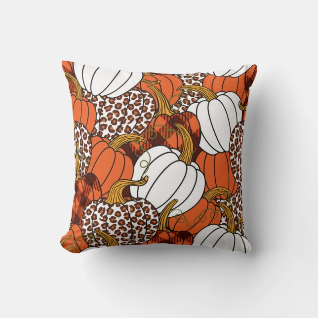Almofada Colheita Pumpkin Patchwork Vintage Patterno (Frente)
