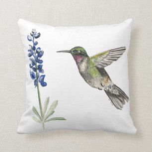 Almofada Colibri e Bluebonnet
