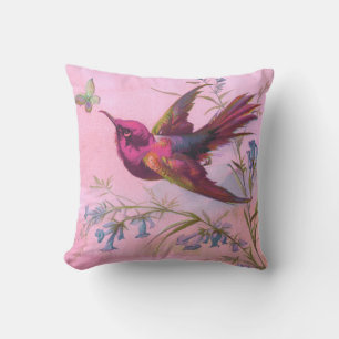 Almofada Colibri vermelho rosado