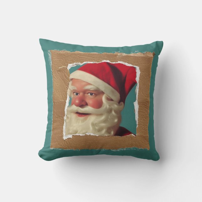 Almofada Collage estilo vintage papais noeis diversão natal (Frente)