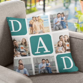 Almofada Collage of photos of children, Gift for Dad