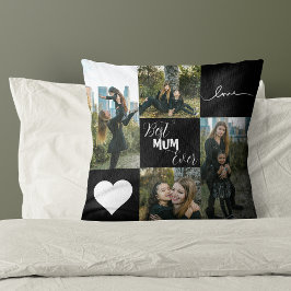 Almofada Collage Photo Best Mãe Ever Travesseiro decorativo
