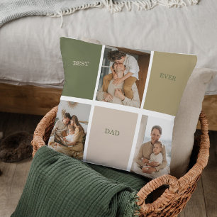 Almofada Collage Photo Modern Best Pai Alguma Vez Gift