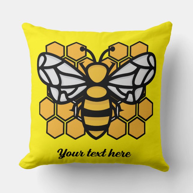 Almofada colmeia de abelha editável (Frente)