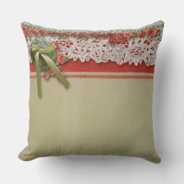 Almofada Colmeia Vermelha Rústica Rústica de Rosa antigo