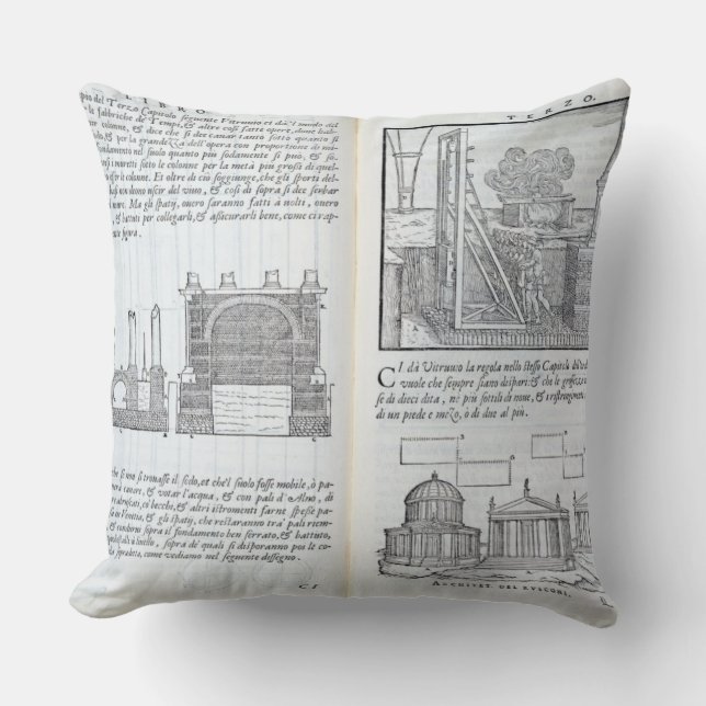 Almofada Colocando fundações, de "Della Architettura", bar (Frente)