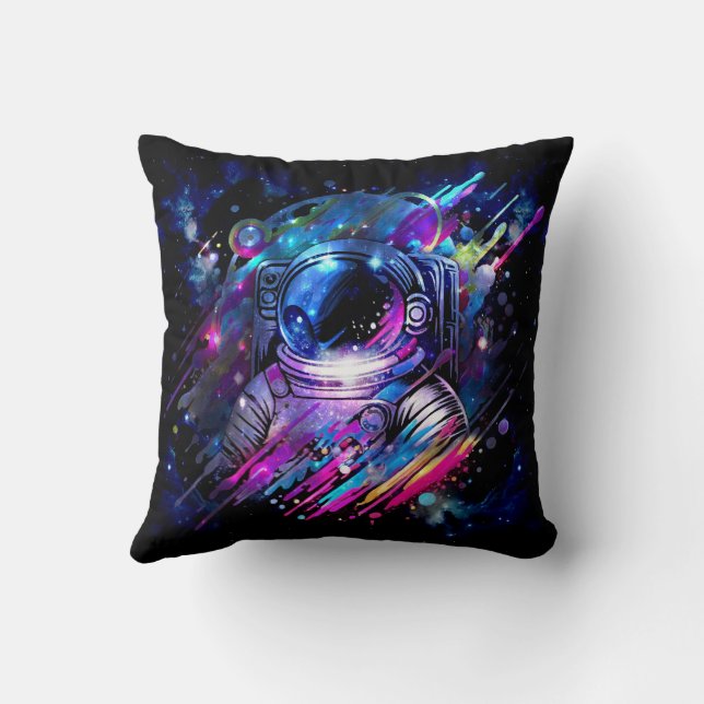 Almofada Color Splash Astronauta Espacial Estrelado  (Verso)