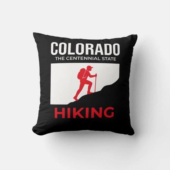 Almofada Colorado Hiking – The Centennial State USA (Frente)