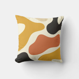 Almofada  colorful Abstract Black And mustard orange