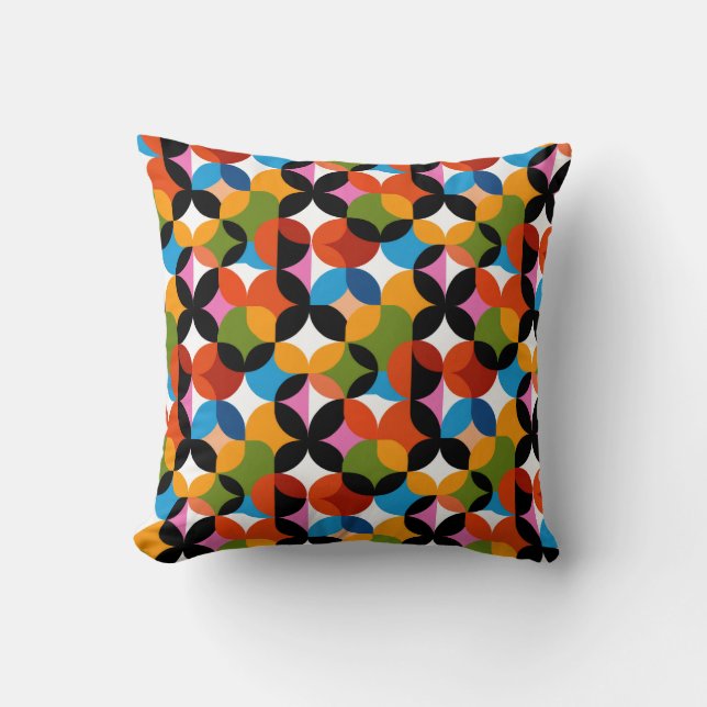 Almofada Colorful Abstract Pattern RETRO Mid Century Modern (Frente)