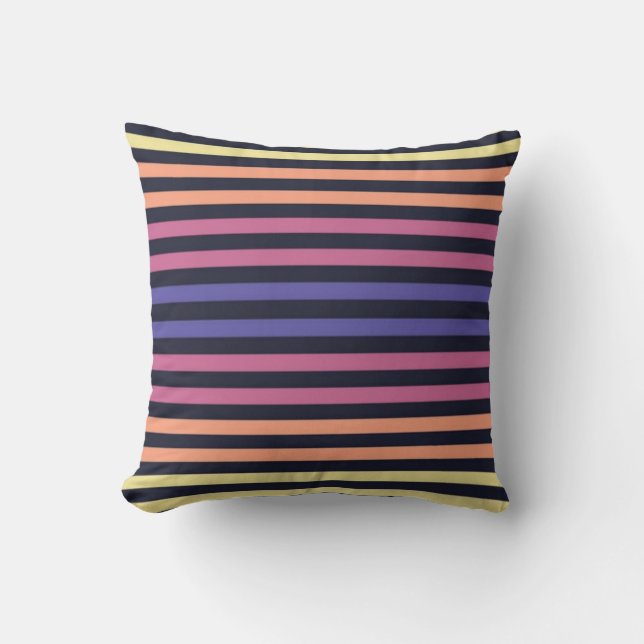 Almofada Colorful  Abstract retro stripes Purple texture  (Frente)