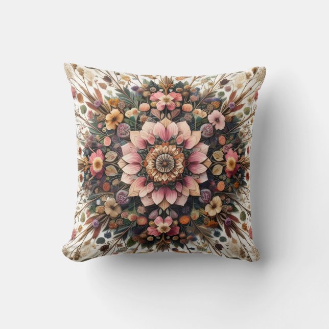 Almofada Colorful and Floral Throw Pillows (Frente)