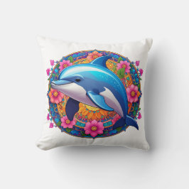 Almofada Colorful Dolphin Mandala Art