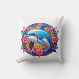 Almofada Colorful Dolphin Mandala Art