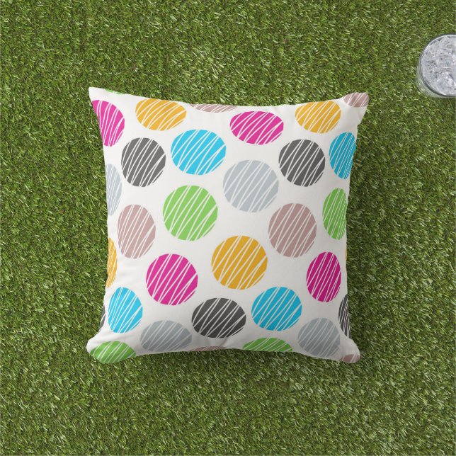 Almofada Colorful Dots Throw Pillow (Grama)