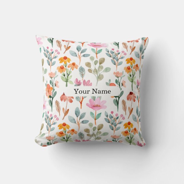 Almofada Colorful Floral Pattern Pillow (Frente)