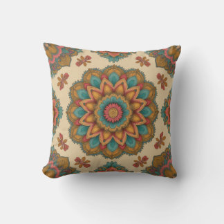 Almofada Colorful Mandala Floral Boho Art