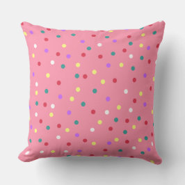 Almofada Colorful Polka Dots on Pink
