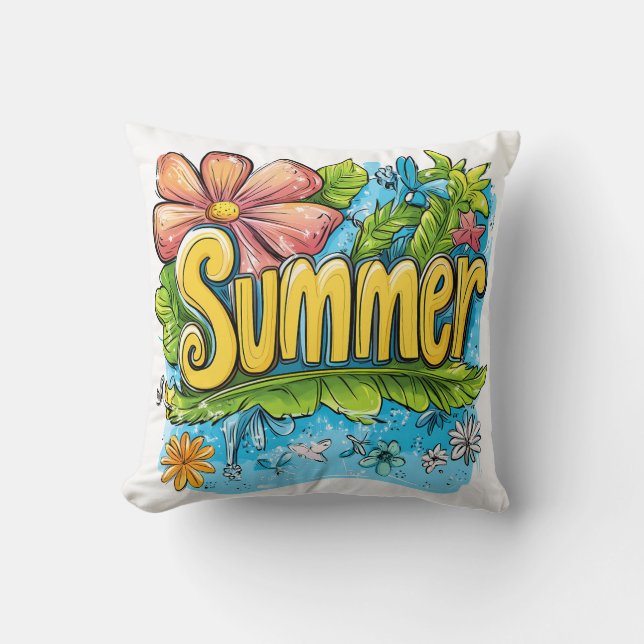 Almofada Colorful Tropical "Summer" Decorative Pillow (Frente)