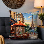 Almofada Colorida French Cafe Torre Eiffel Paris França<br><div class="desc">O Colorido Cafe Torre Eiffel em Paris,  a França,  Travesseiro decorativo Cushion,  apresenta um café e uma arquitetura franceses coloridos com a Torre Eiffel em segundo plano. Criado pelo Evco Studio www.zazzle.com/store/evcostudio</div>
