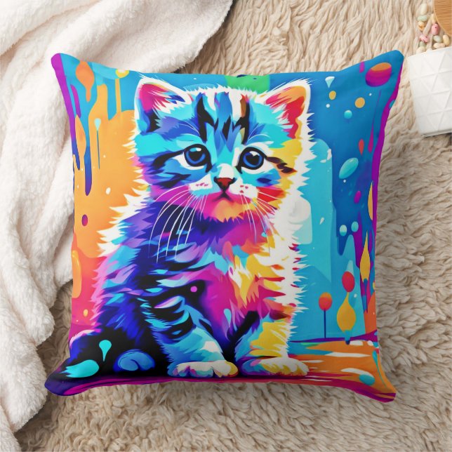 Almofada Colorida Kitten Design (Cobertor)