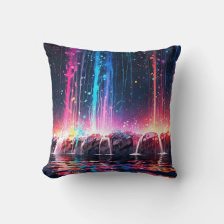 Almofada Coloridas cachoeiras em uma paisagem mágica