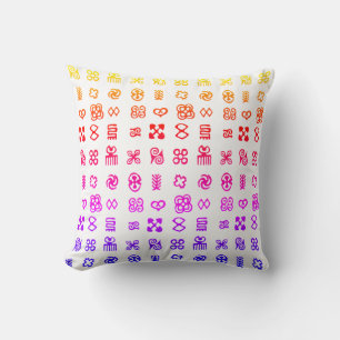 Almofada Coloridos Símbolos Africanos Adinkra