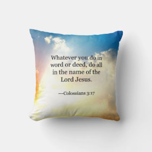 Almofada Colossiana 3:17, Escritura de Bíblias Cristã,