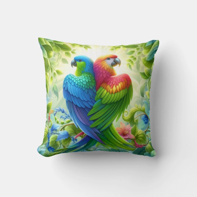 Almofada Colourful bird Throw Cushion (Frente)