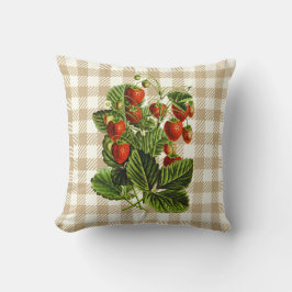 Almofada Coluna de Xadrez de Morango de Castanho