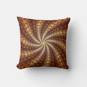 Almofada Colunas de outono quentes, Arte Fractal Abstrato m