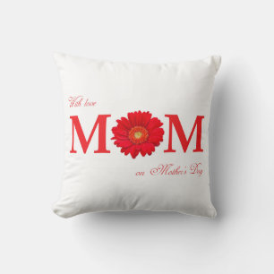 Almofada Com amor mamãe no Dia de as mães Gerbera Daisy Flo