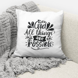 Almofada Com Deus Todas as Coisas São Possíveis / Cristão