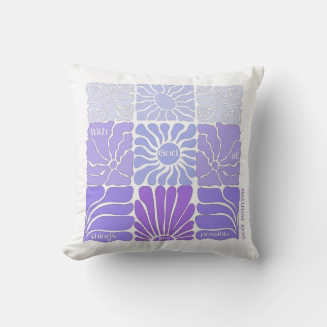 Almofada Com Deus Todas As Coisas São Possíveis, Estética F (Frente)