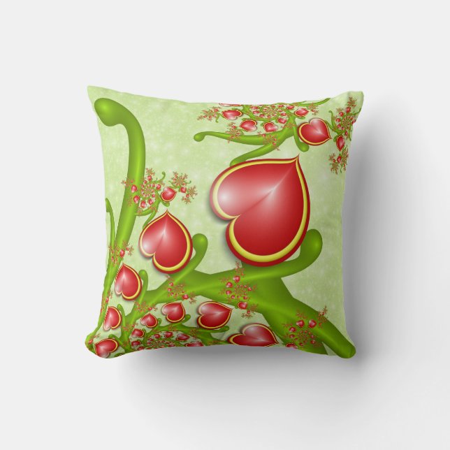 Almofada Com muito amor Corações Amarelos Vermelhos Arte Fr (Frente)