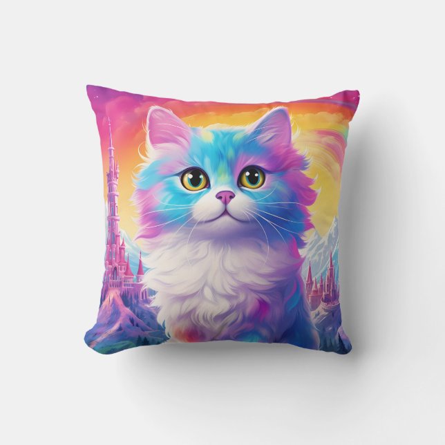 Almofada 😺 com nome Belo gato pastel (Frente)