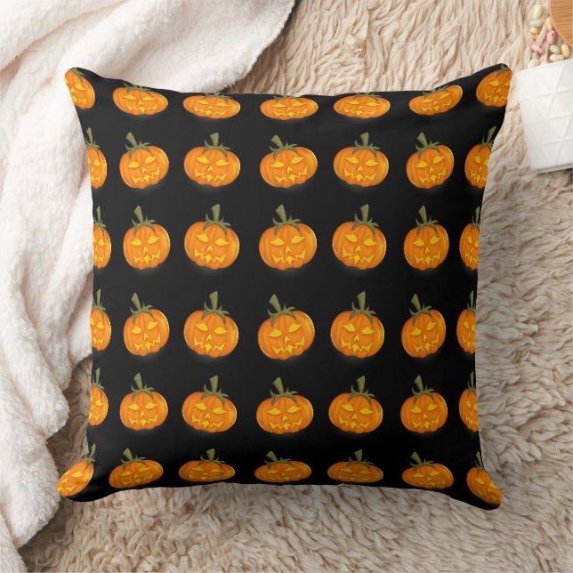 Almofada com padrão de abóbora laranja (Cobertor)