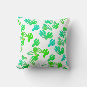 Almofada com padrão de cacto verde funky