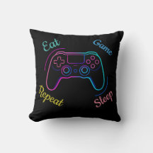 Coma Jogo Dormir Repetir | Neon Gamer Tipografia P