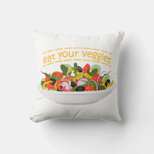 Almofada Coma seus vegetais Cite salada fresca misturar tig