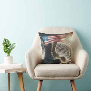Almofada Combate às Botas com Bandeira Americana