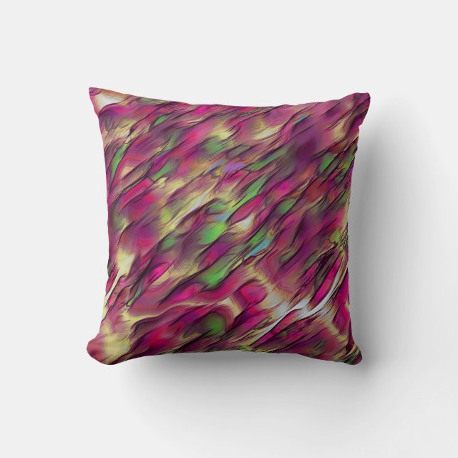 Almofada Combinação de manchas verdes e burgosas opacas e c (Frente)