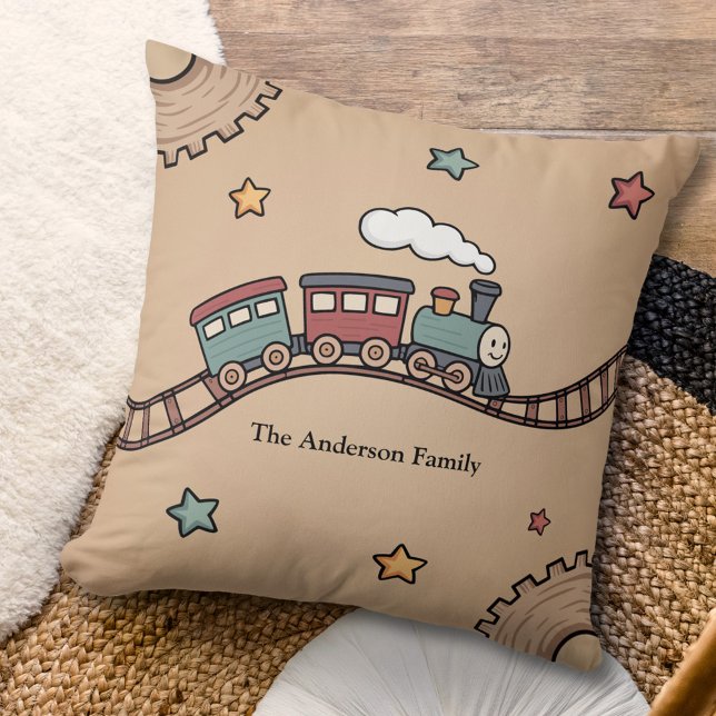 Almofada Comboio de madeira (Wooden Train Pillow)