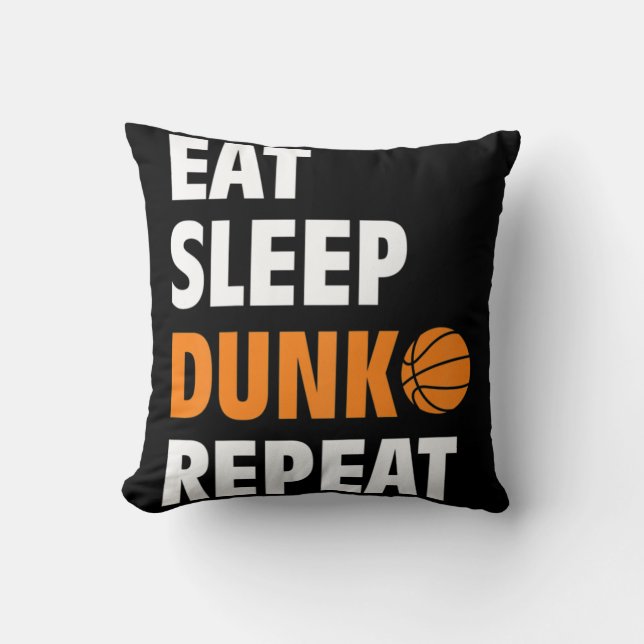Almofada Come Sleep Dunk Repete Bball de Basquete Divertido (Frente)