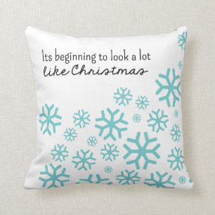 Almofada Começo olhar muito como o Natal branco/azul
