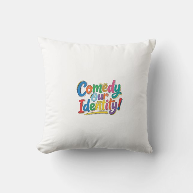 Almofada Comédia Nossa Identidade – Design de Camiseta Gráf (Frente)